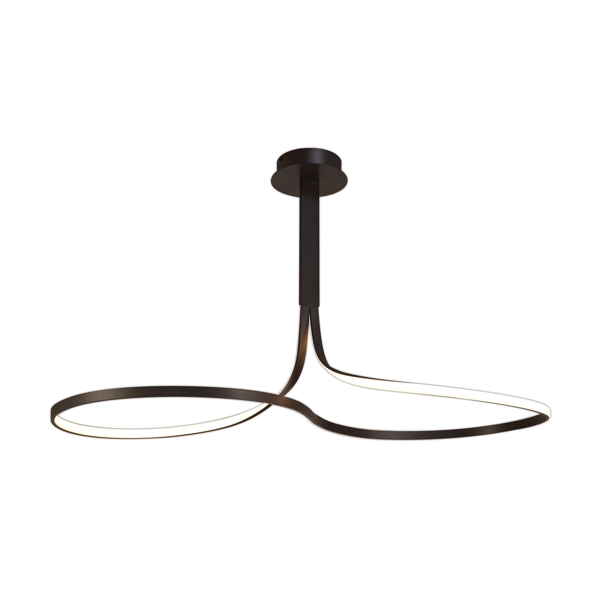 Nur XL Modern LED Semi Flush Ceiling Light In Brown Oxide M5806