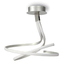 Nur Modern Twin LED Semi Flush Ceiling Light In Chrome And Silver M4981
