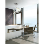 Nur Modern Twin LED Semi Flush Ceiling Light In Chrome And Silver M4981