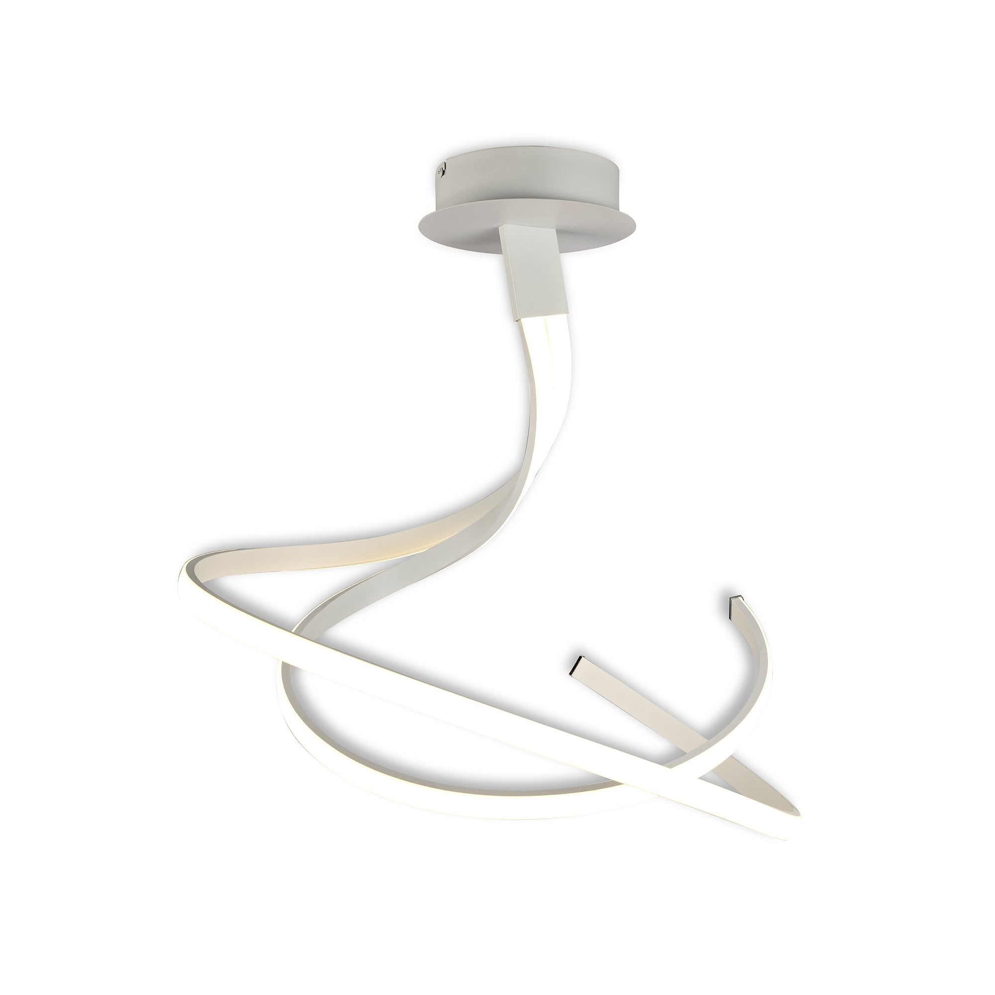Nur Modern Dimmable LED Twin Semi Flush Ceiling Light In White Finish M6001