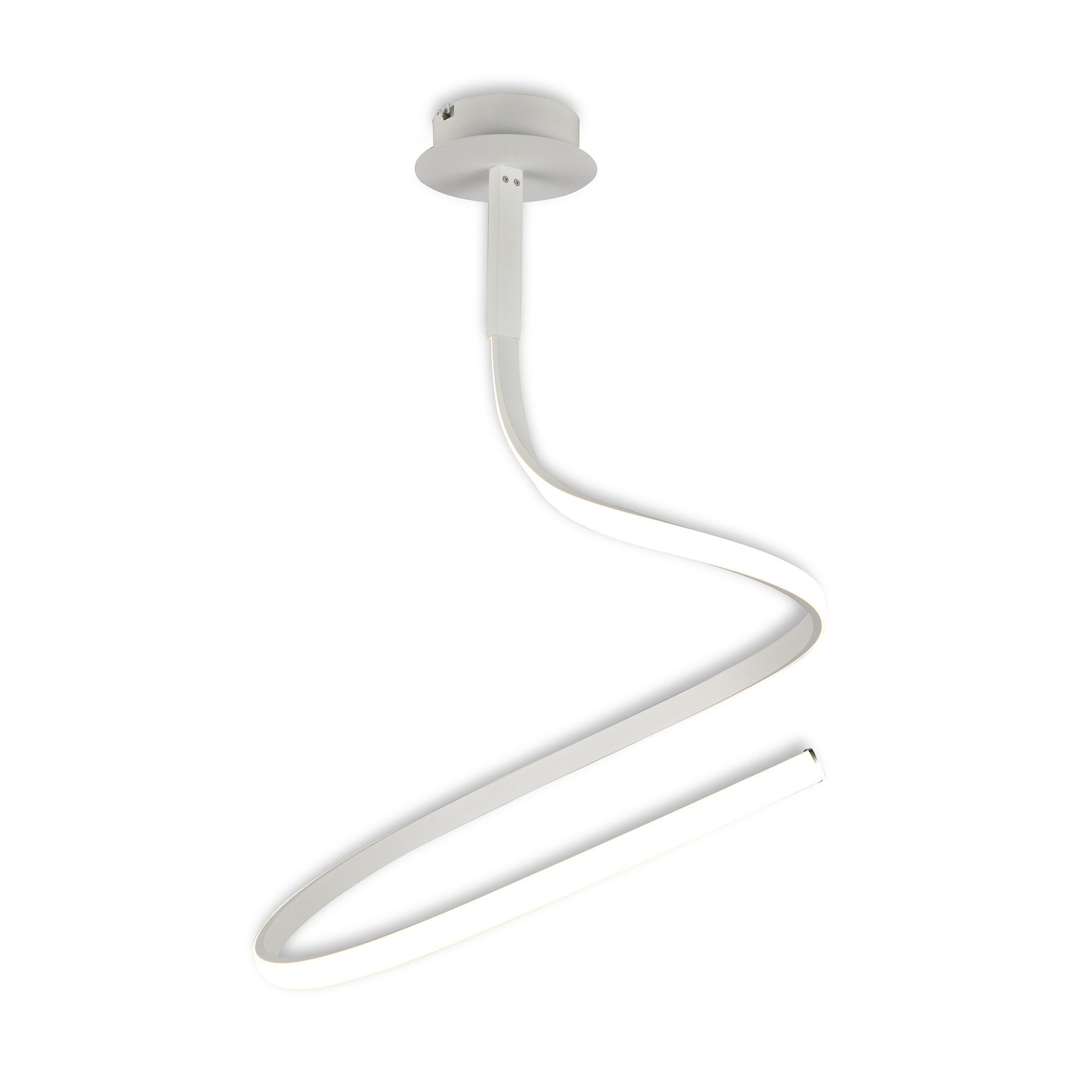 Nur Modern Dimmable LED Single Semi Flush Ceiling Light In White Finish M6002