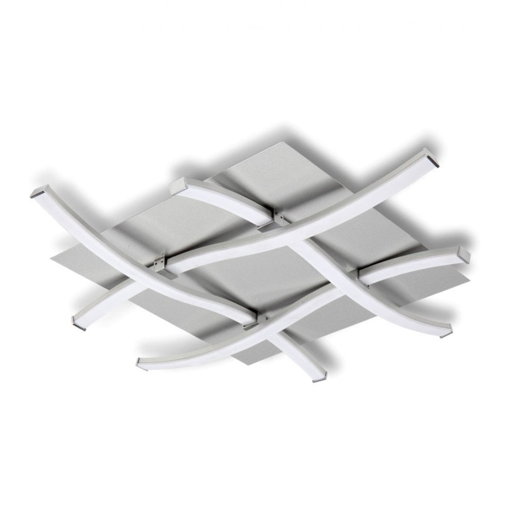 Nur Modern LED Flush Ceiling Light In Silver And Chrome Finish M4984