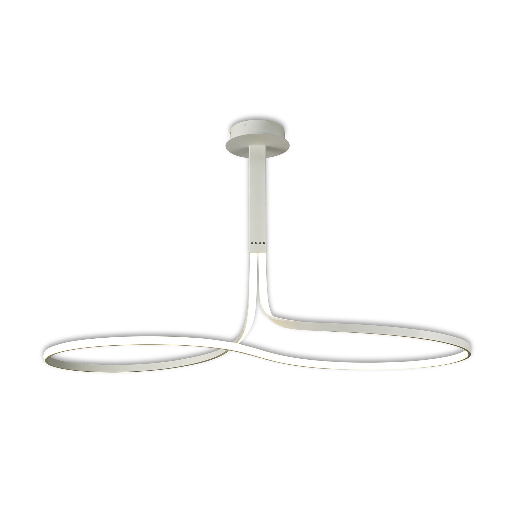 Nur Modern XL LED Loop Semi Flush Ceiling Light In White Finish M6006