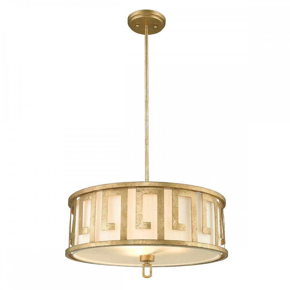 Lemuria Stunning Large Duo Mount Ceiling Light In Distressed Gold Finish GN/LEMURIA/P/L