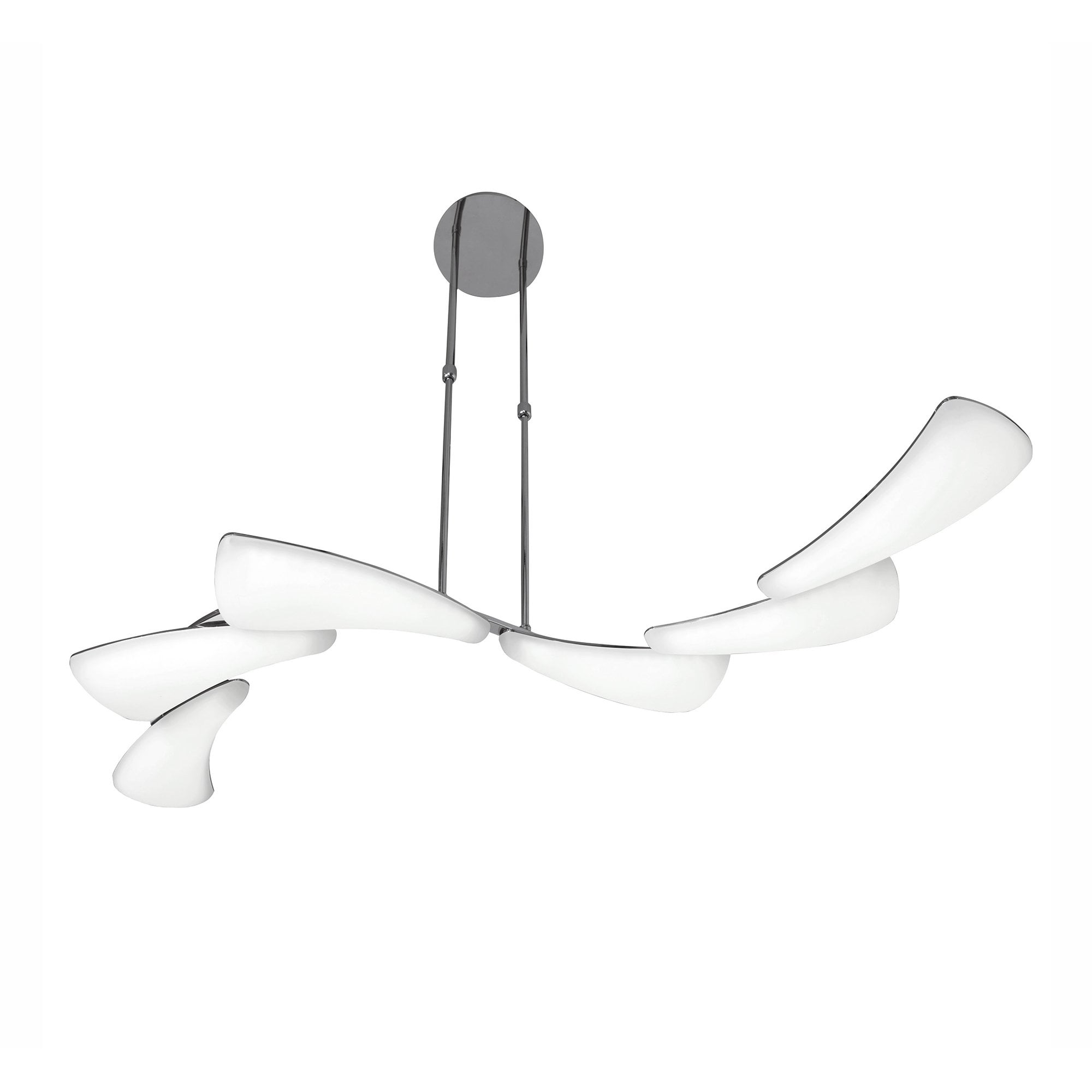 Mistral Modern LED 6 Light Linear Ceiling Pendant Light In Chrome Finish M3803