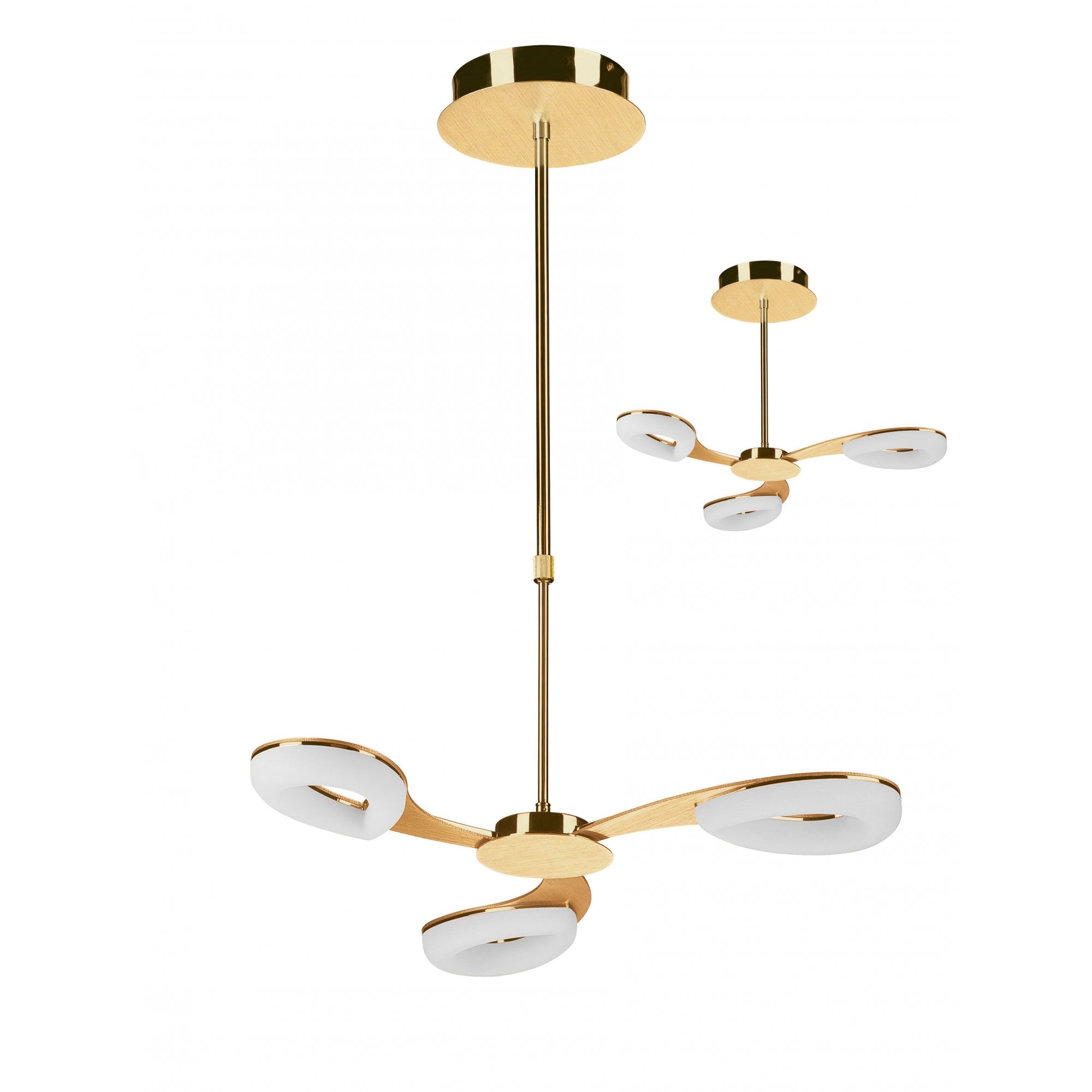 Juno Modern LED 3 Light Duo Mount Ceiling Light In Satin Gold Finish M8271