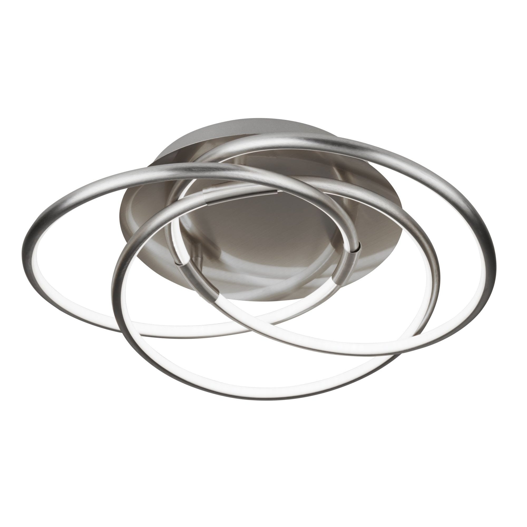 Magic Modern LED Flush Round Ceiling Light In Satin Silver Finish 5501SS