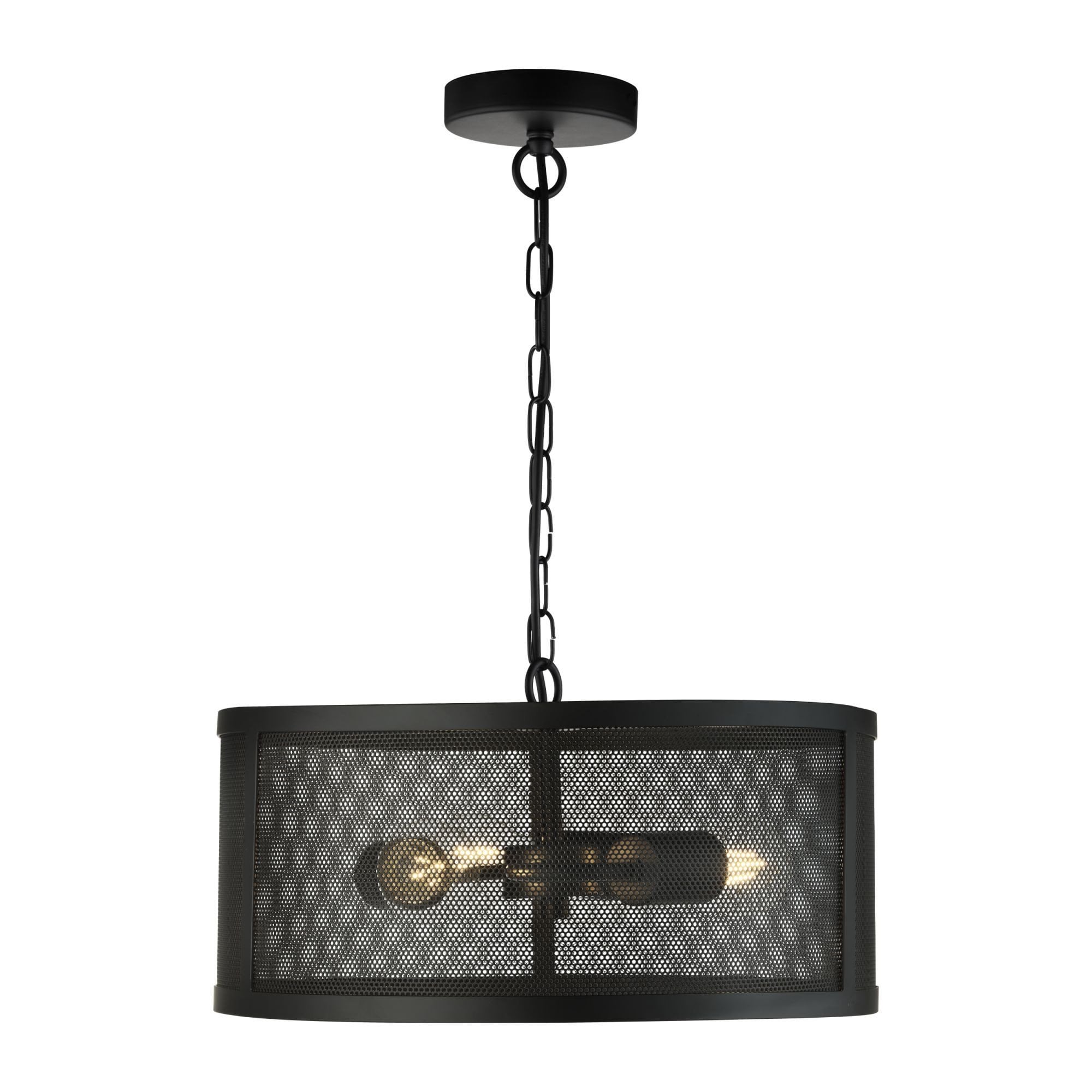 Fishnet Contemporary 3 Light Ceiling Pendant Light In Matt Black Finish 12483-3BK