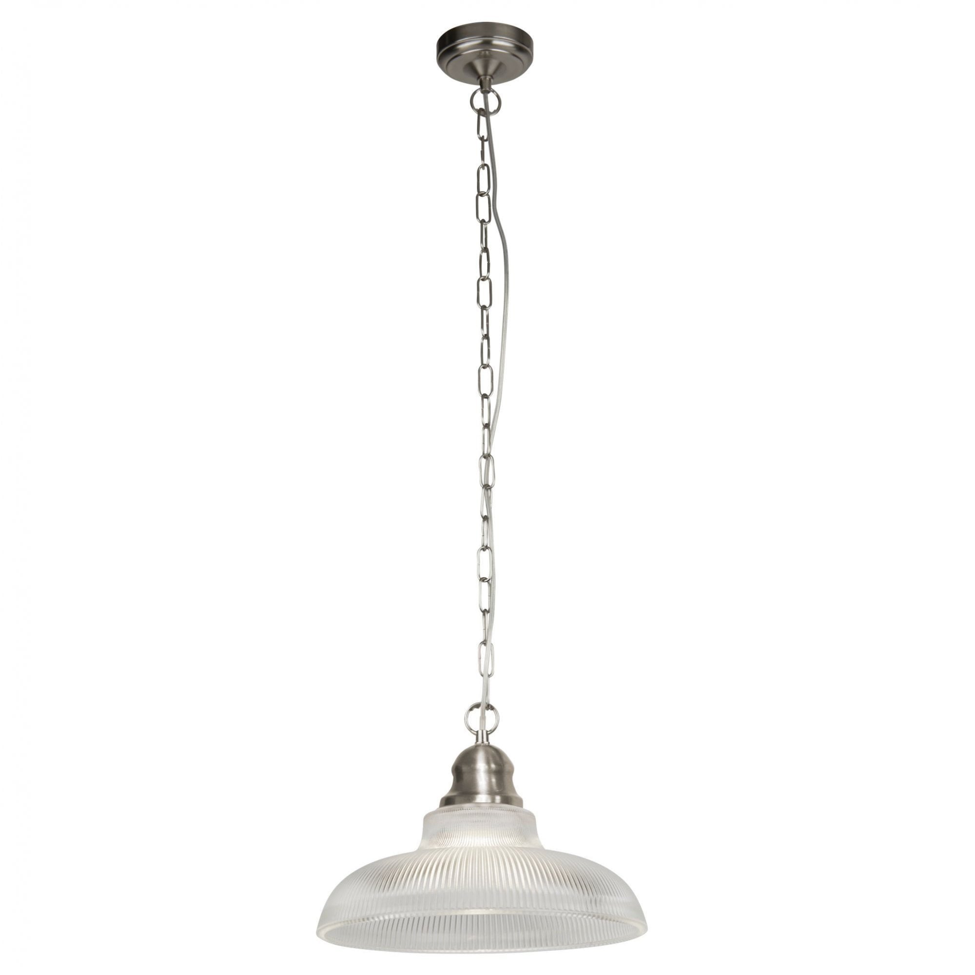 Bistro III Classic Single Ceiling Pendant Light In Satin Silver Finish 7181-1SS