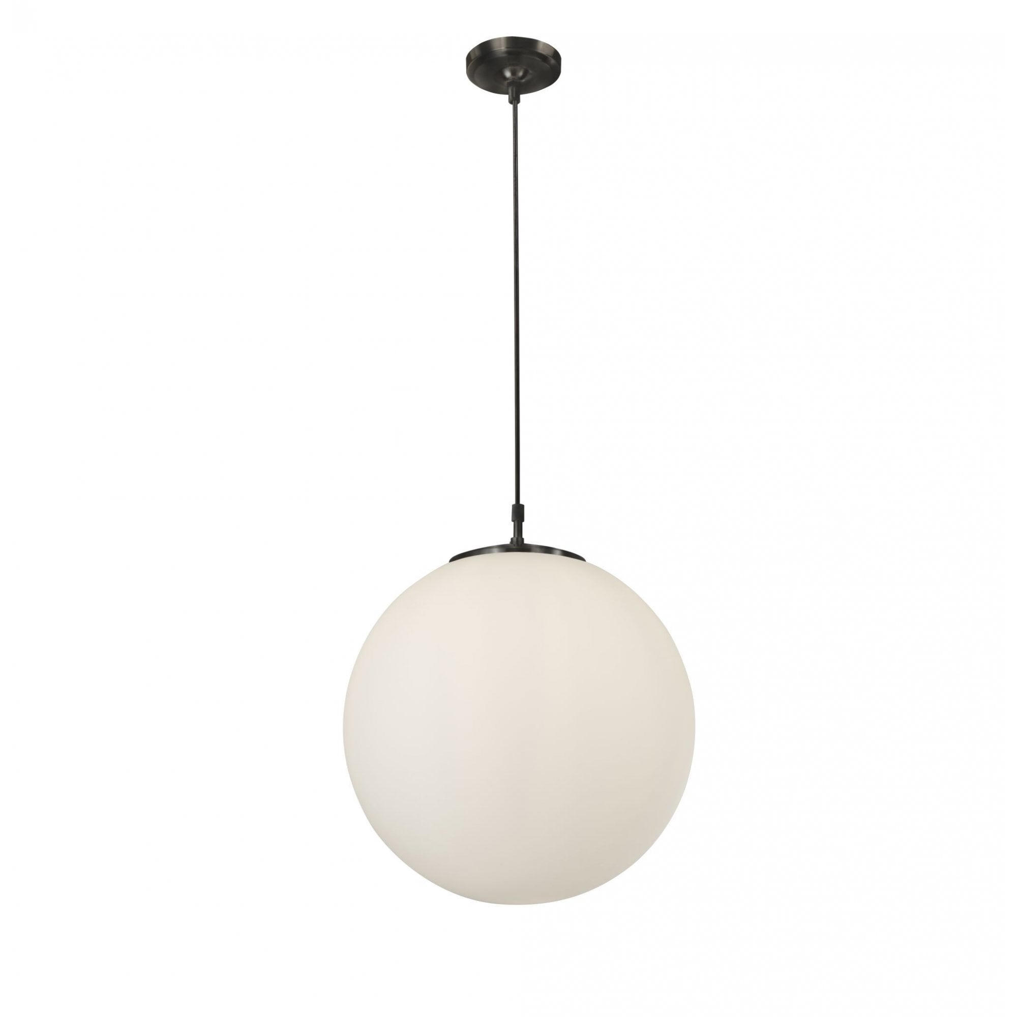 Atom Ceiling Pendant Light In Matt Black Finish With Globe Opal Shade 6099