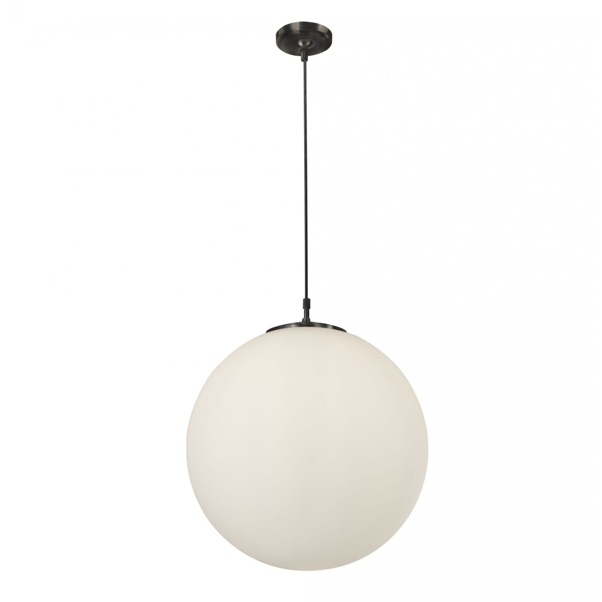 Atom Medium Ceiling Pendant Light In Matt Black With Globe Opal Shade 6088