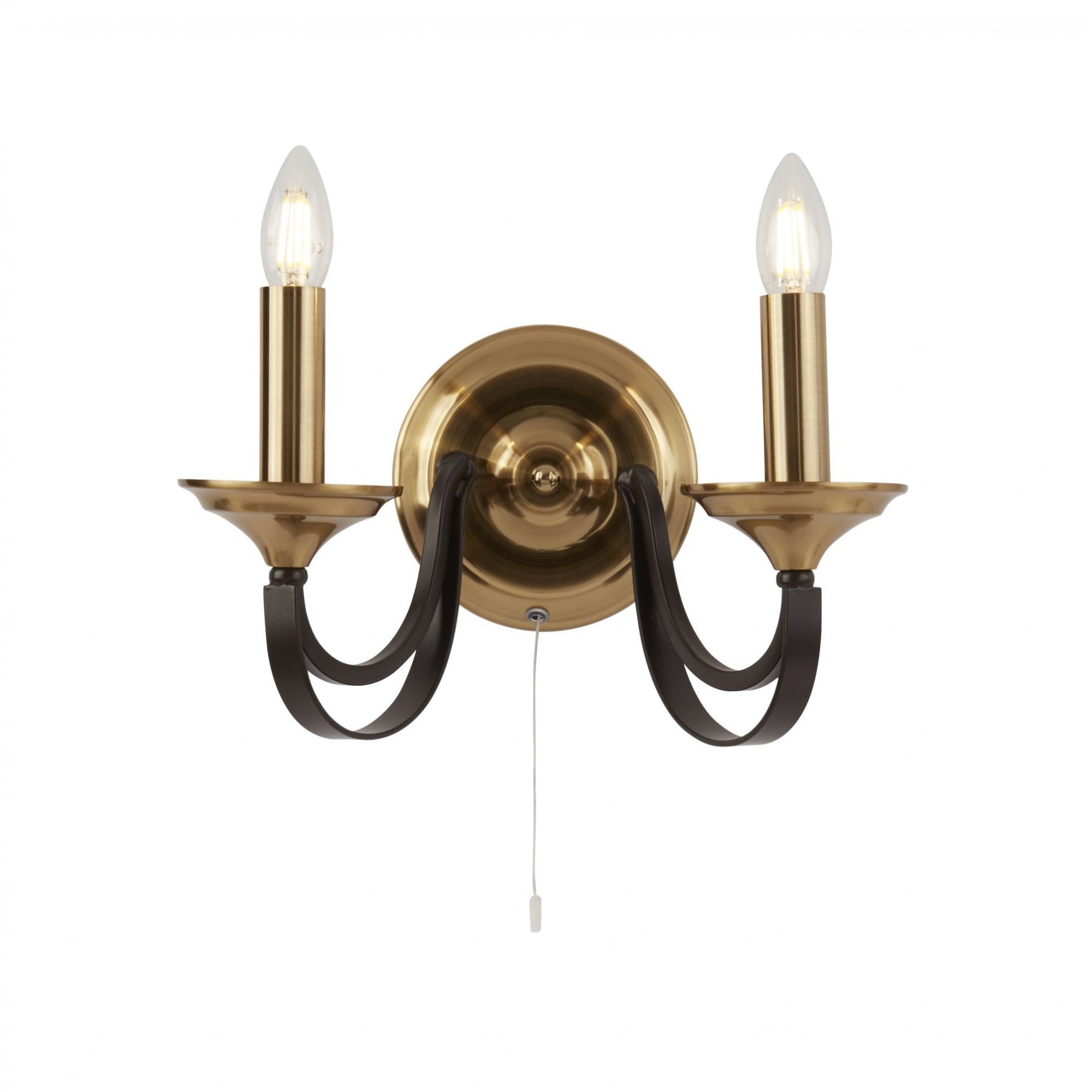 Belfry 2 Light Wall Light In Dark Bronze Finish With Brown Details 1842-2BZ