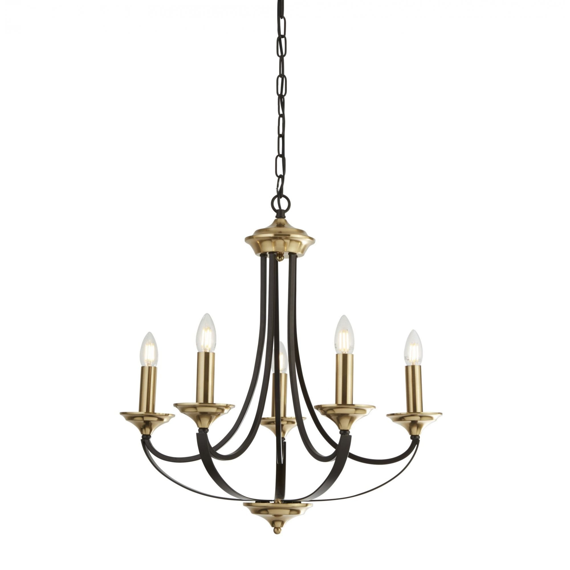 Belfry 5 Light Ceiling Pendant Light In Dark Bronze With Brown Details 1845-5BZ
