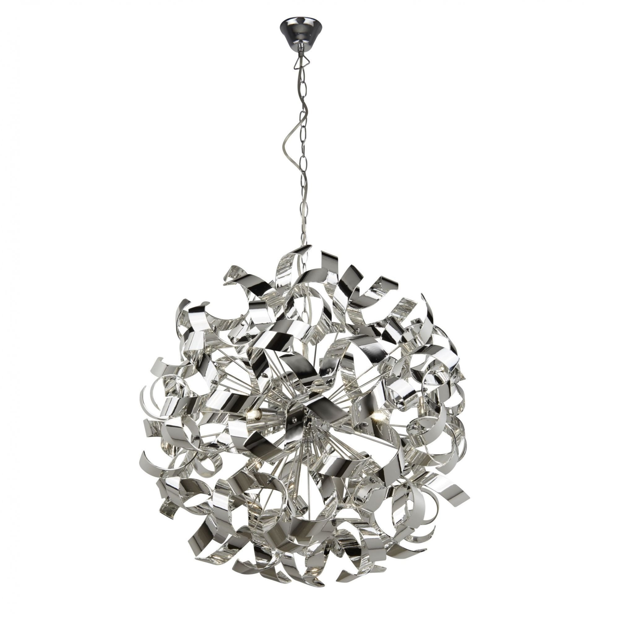 Curls Modern Ceiling Pendant Light In Polished Chrome Finish 5686-6CC