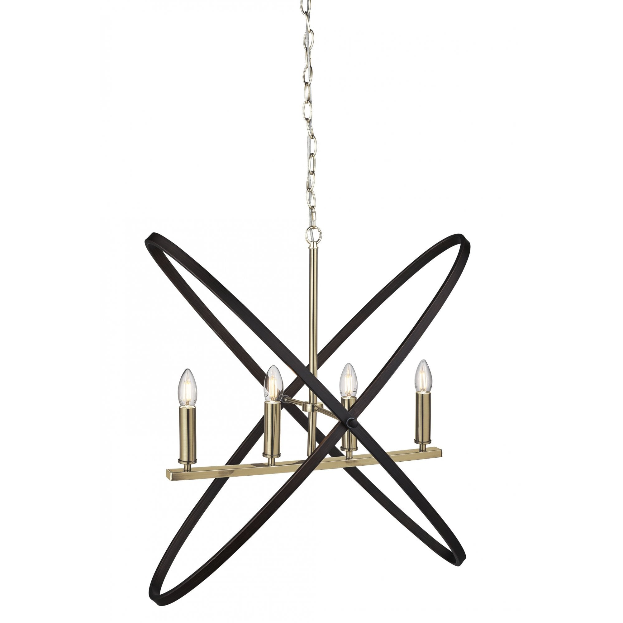 Hoopla Stylish 4 Light Ceiling Pendant In Bronze And Brown Finish 8244-4BZ