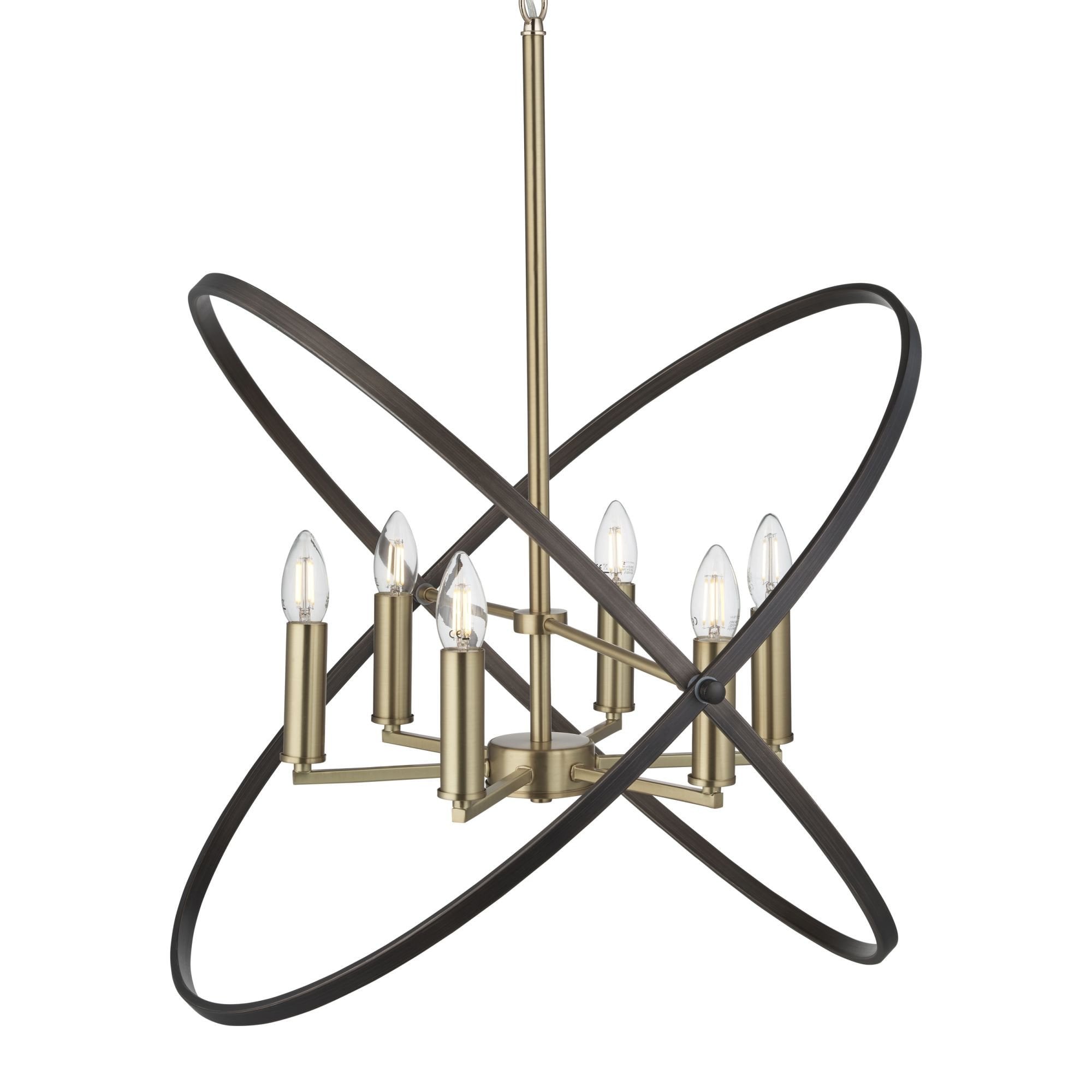 Hoopla Stylish 6 Light Ceiling Pendant In Bronze And Brown Finish 8246-6BZ