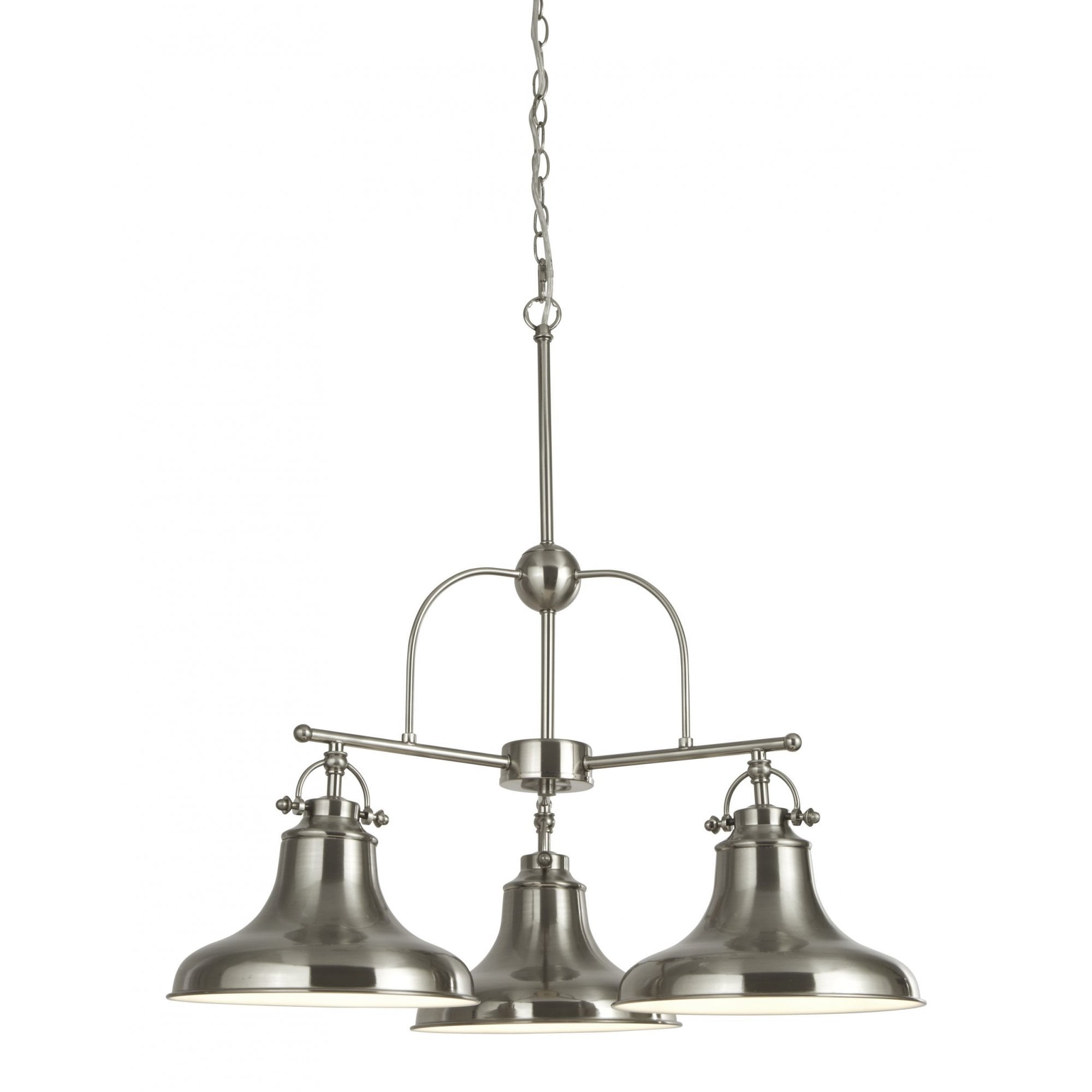 Dallas Classic 3 Light Ceiling Pendant Light In Satin Silver Finish 3183-3SS