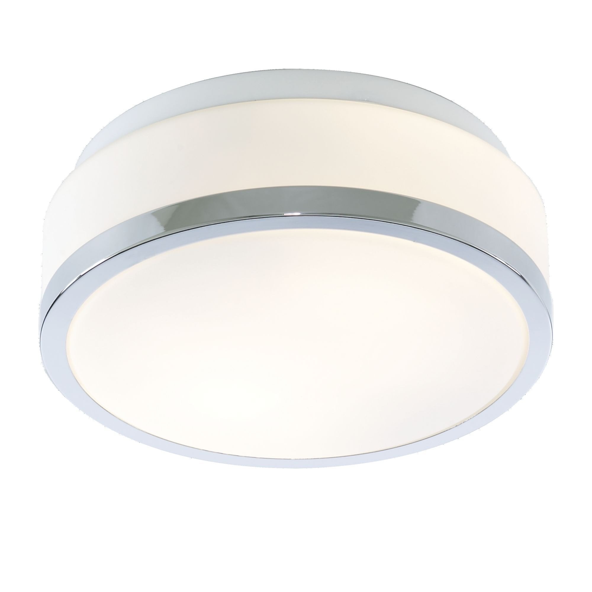 Discs Bathroom Flush Ceiling Light In Chrome Finish With Opal Glass IP44 7039-23CC