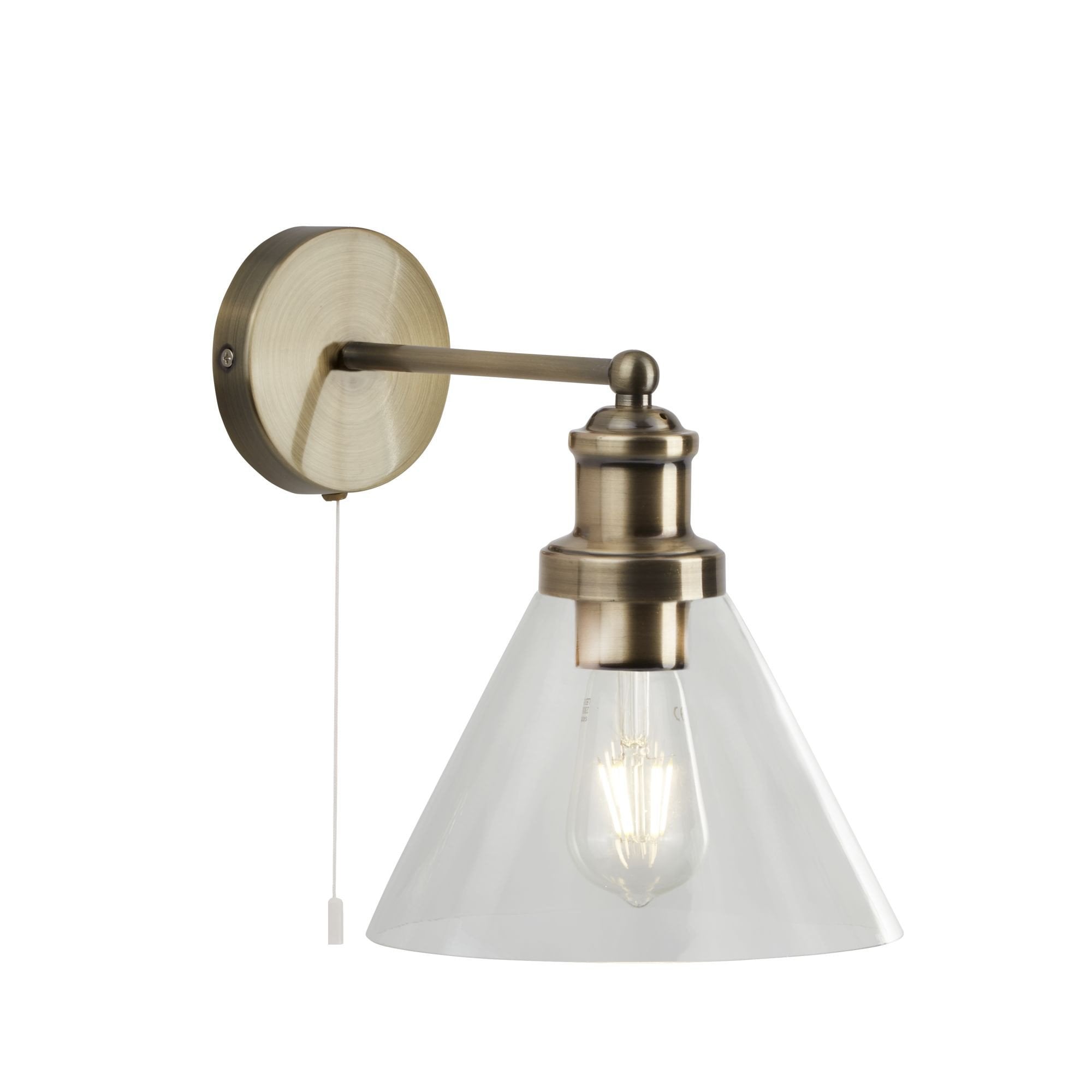 Pyramid Classic Single Wall Light In Antique Brass Finish 1277AB