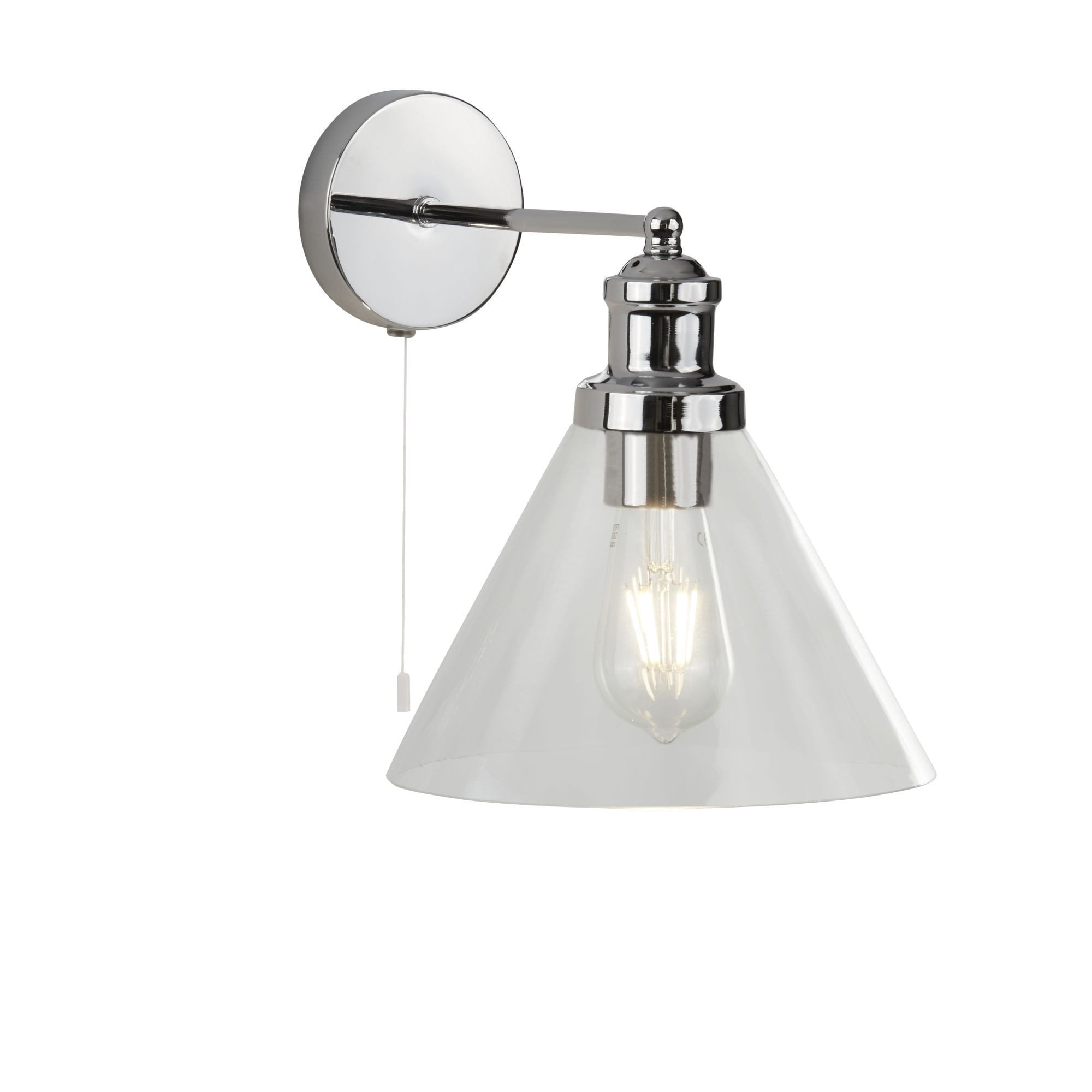 Pyramid Classic Single Wall Light In Chrome Finish 1277CC