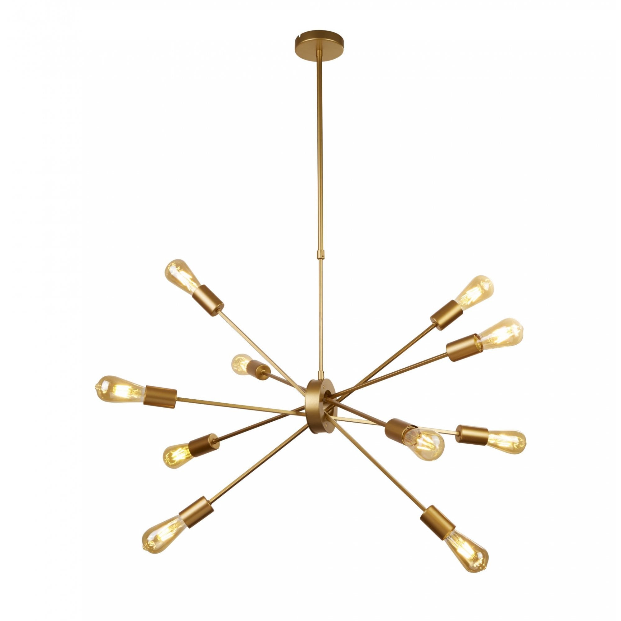 Alpha Modern 10 Light Ceiling Pendant Light In Matt Gold Finish 29010-10GO