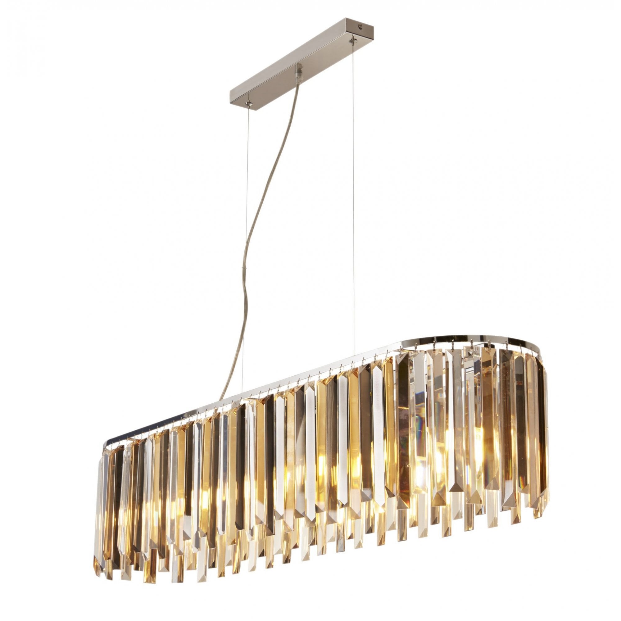 Clarissa 8 Light Crystal Ceiling Bar Pendant Light In Polished Chrome Finish 9838-8CC