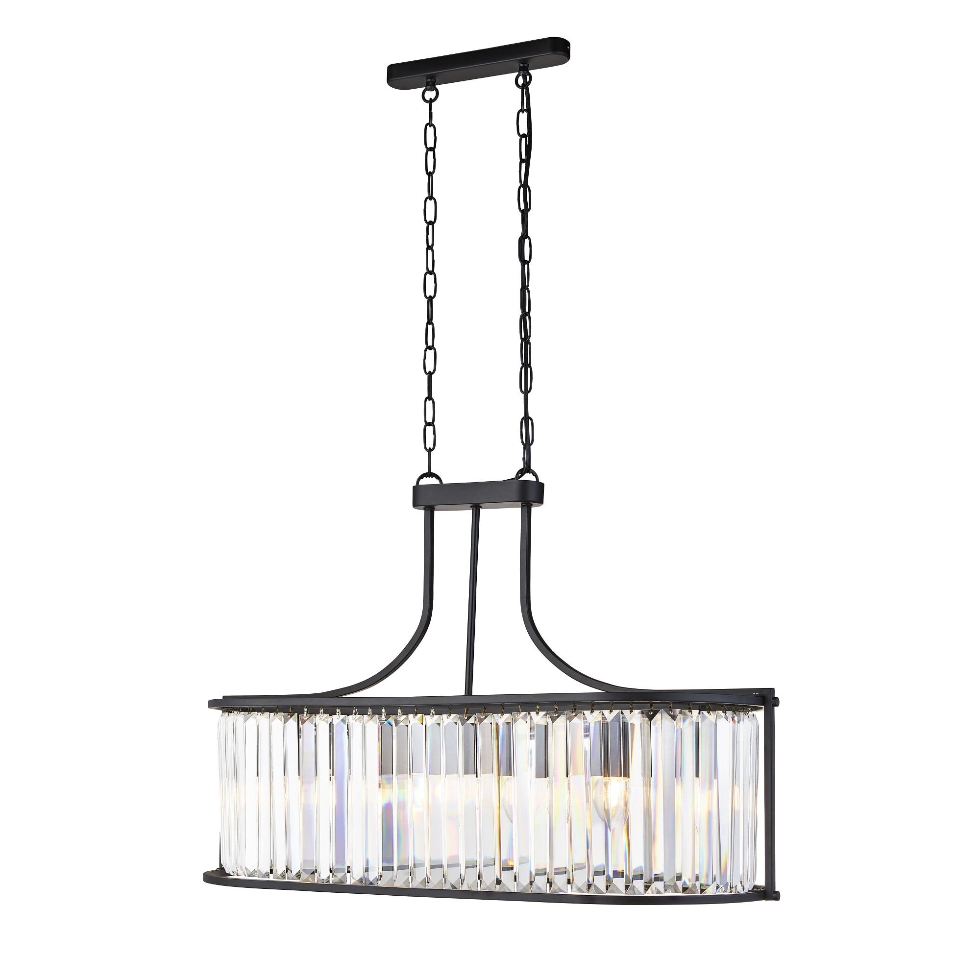 Victoria 5 Light Ceiling Pendant In Black Finish With Clear Crystal Glass 8095-5BK