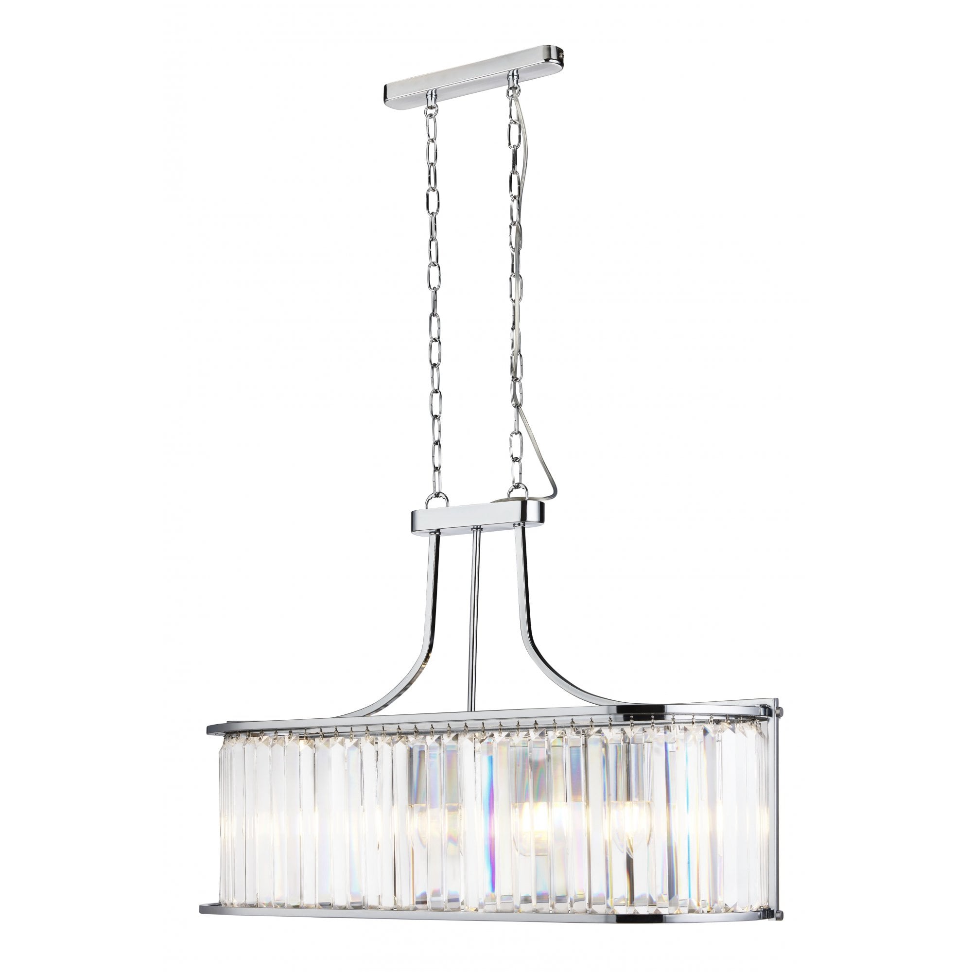 Victoria 5 Light Ceiling Pendant In Chrome Finish With Clear Crystal Glass 8095-5CC