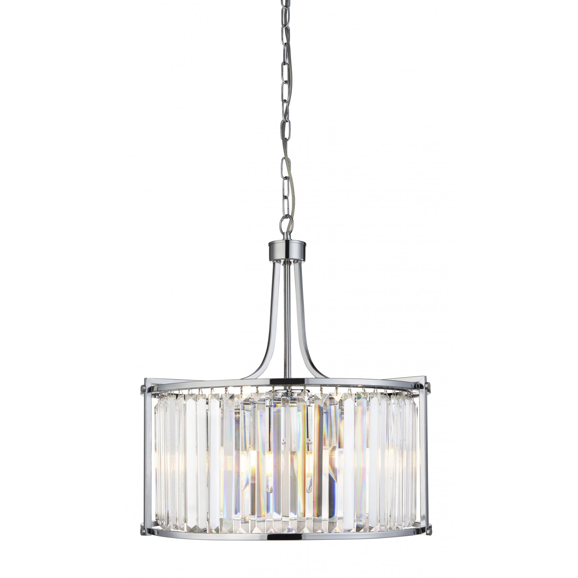 Victoria 5 Light Round Ceiling Pendant In Chrome With Clear Crystal Glass 8295-5CC