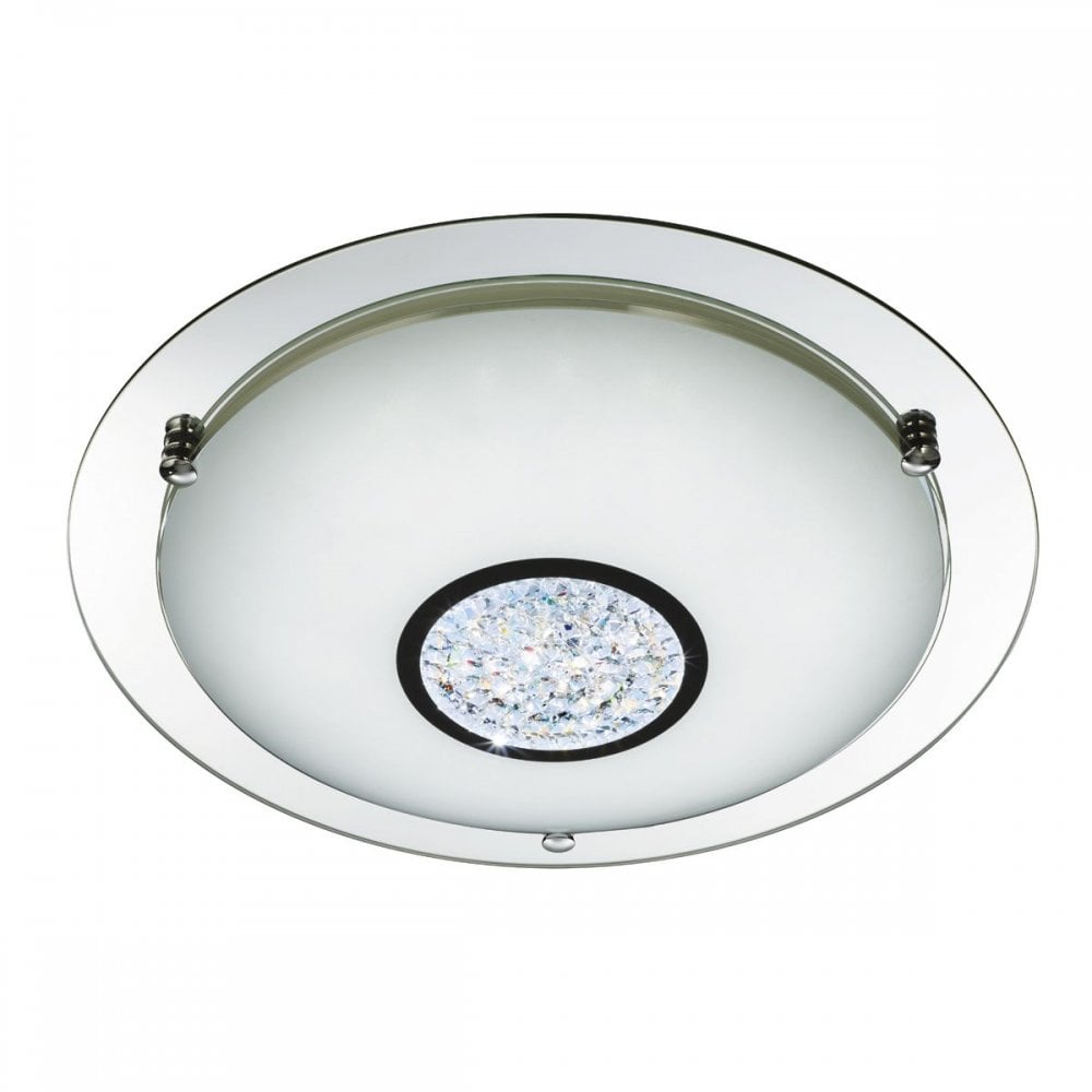 Bathroom Medium Flush Ceiling Light In Polished Chrome Finish IP44 3883-41