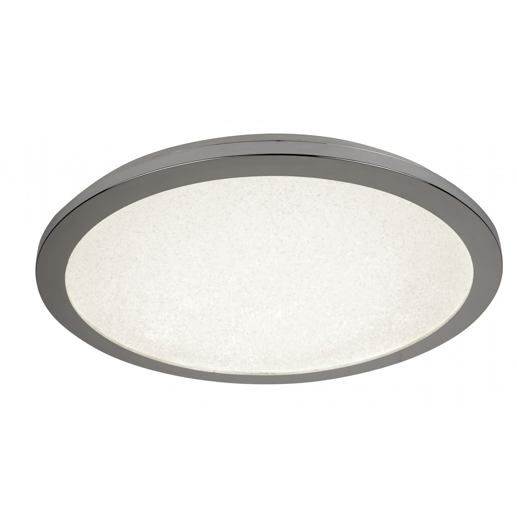 Bathroom 40 cm Flush Ceiling Light In Chrome With Crystal Sand Effect IP44 8100-40CC