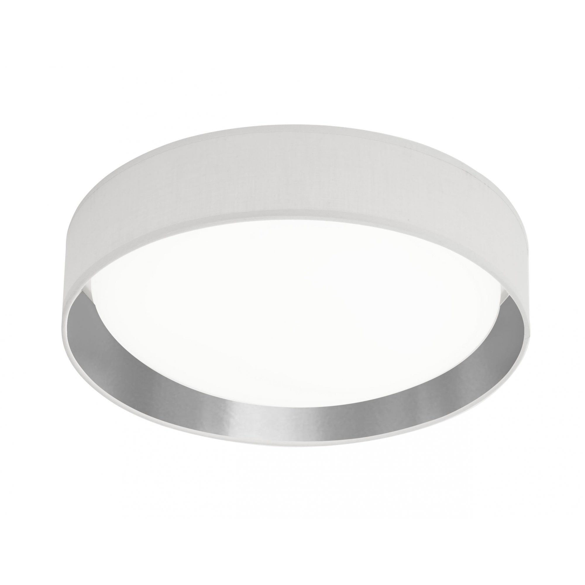 Gianna Modern Medium Flush Ceiling Light In White And Silver Finish 9371-37WSI