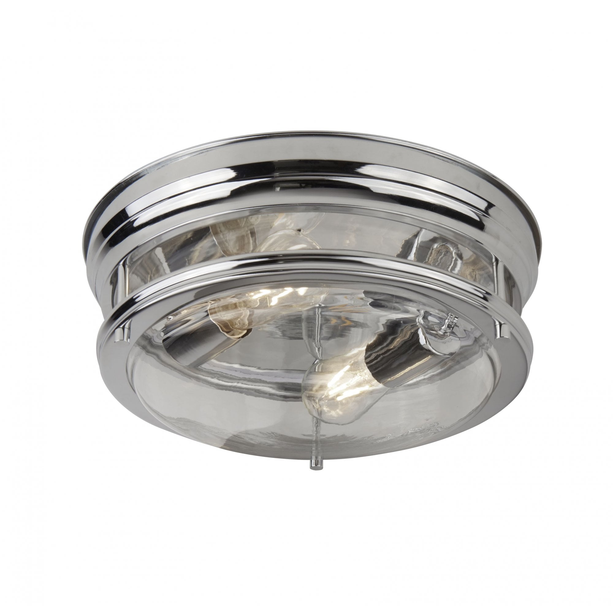 Edinburgh Flush Ceiling Light In Polished Chrome Finish With Glass IP44 5182CC