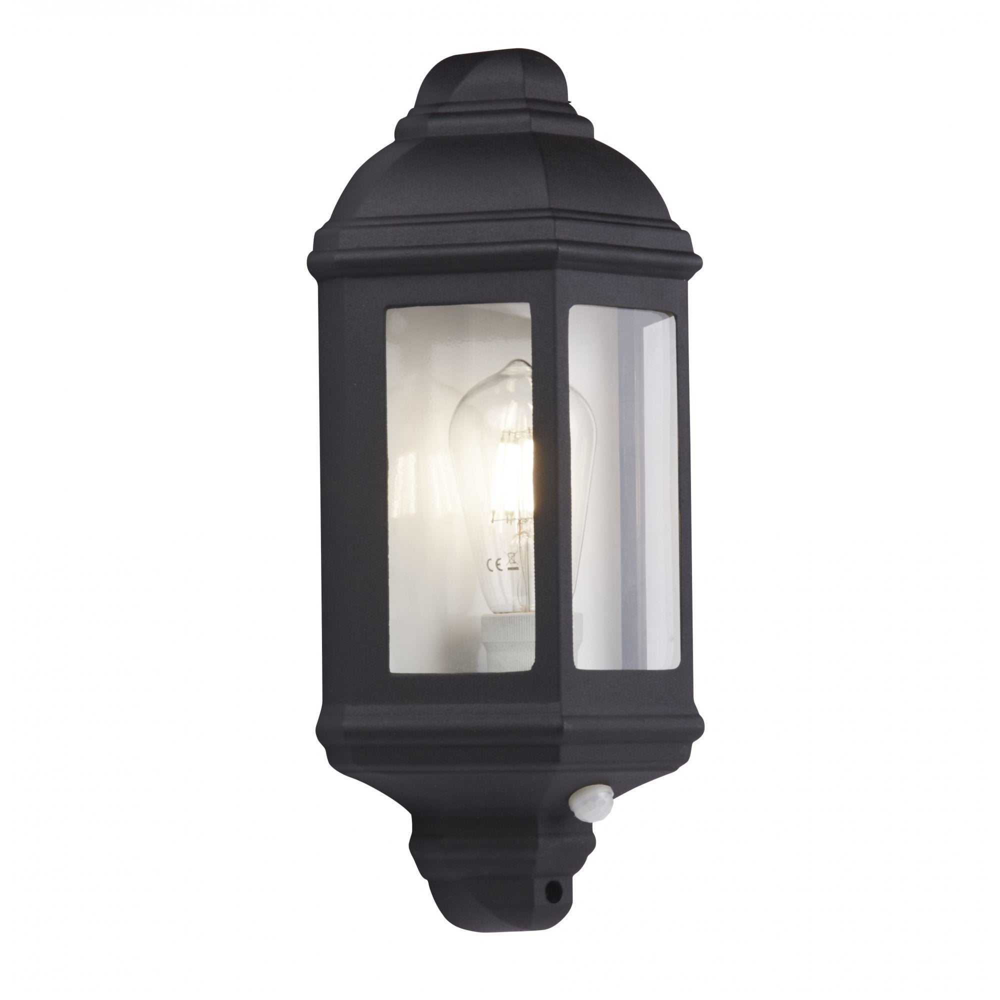 Outdoor Traditional PIR Wall Light In Black Finish IP44 280BK-PIR