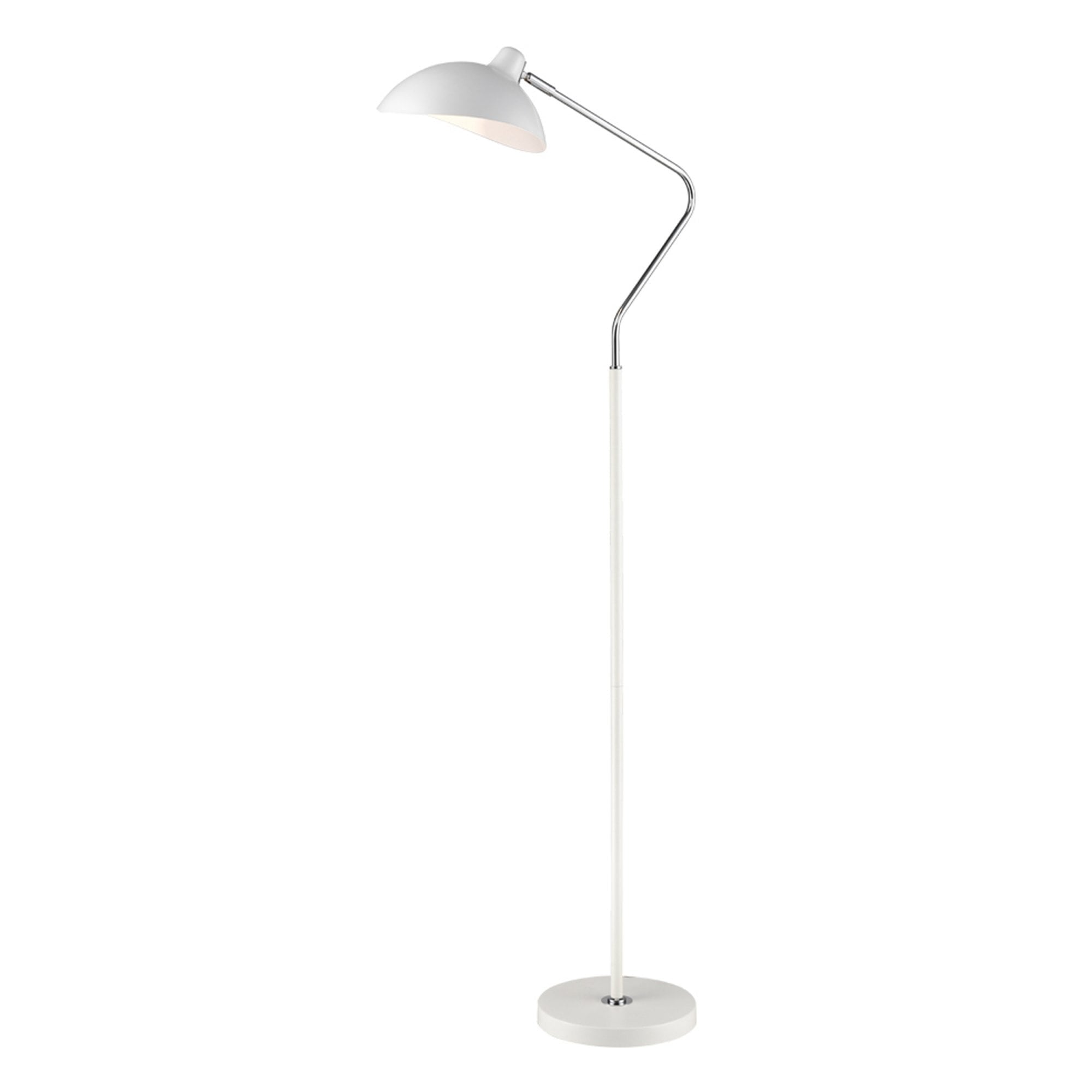 Modern Standard Foor Lamp In Matt White Finish