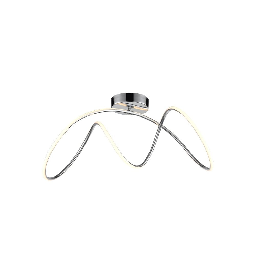 Tidal Modern Semi Flush Ceiling Light In Chrome Finish FL2406-1