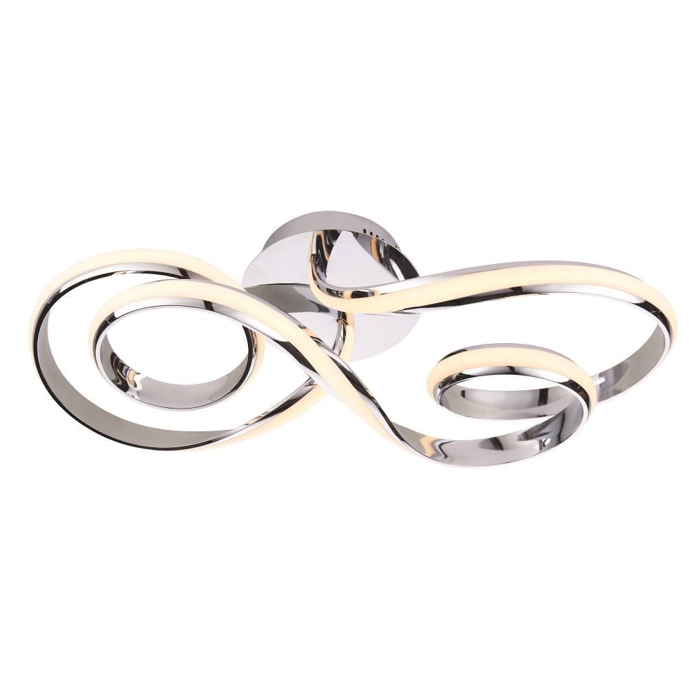 Aria LED Semi Flush Ceiling Light In Polished Chrome Finish 76393