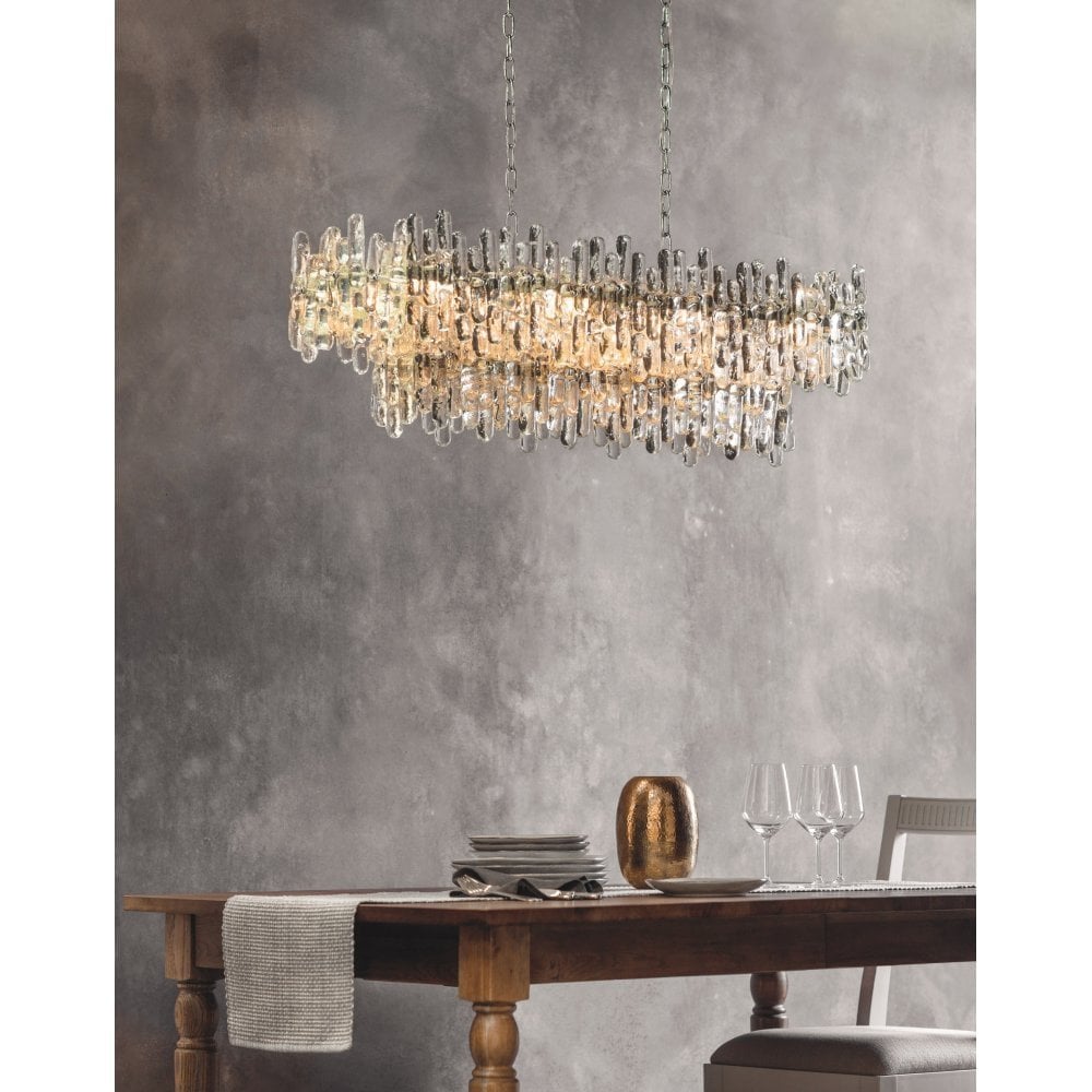 Maya Stunning 12 Light Crystal Ceiling Chandelier In Chrome Finish 76436