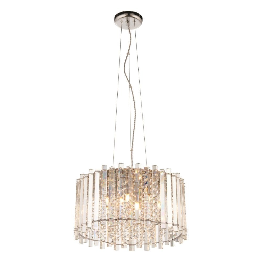 Hanna Elegant Crystal Ceiling Pendant Light In Chrome Finish 78699
