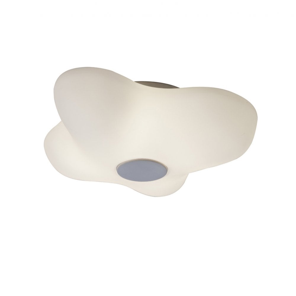 Eos Cloud Shape 4 Light Flush Ceiling Light In White Finish With Bluetooth Speaker M5874