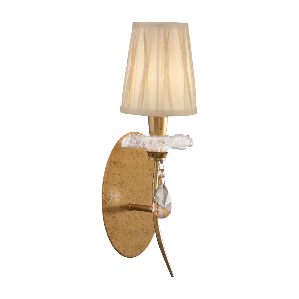 Sophie Traditional Single Wall Light In Gold Finish With Crystal Drops M6295