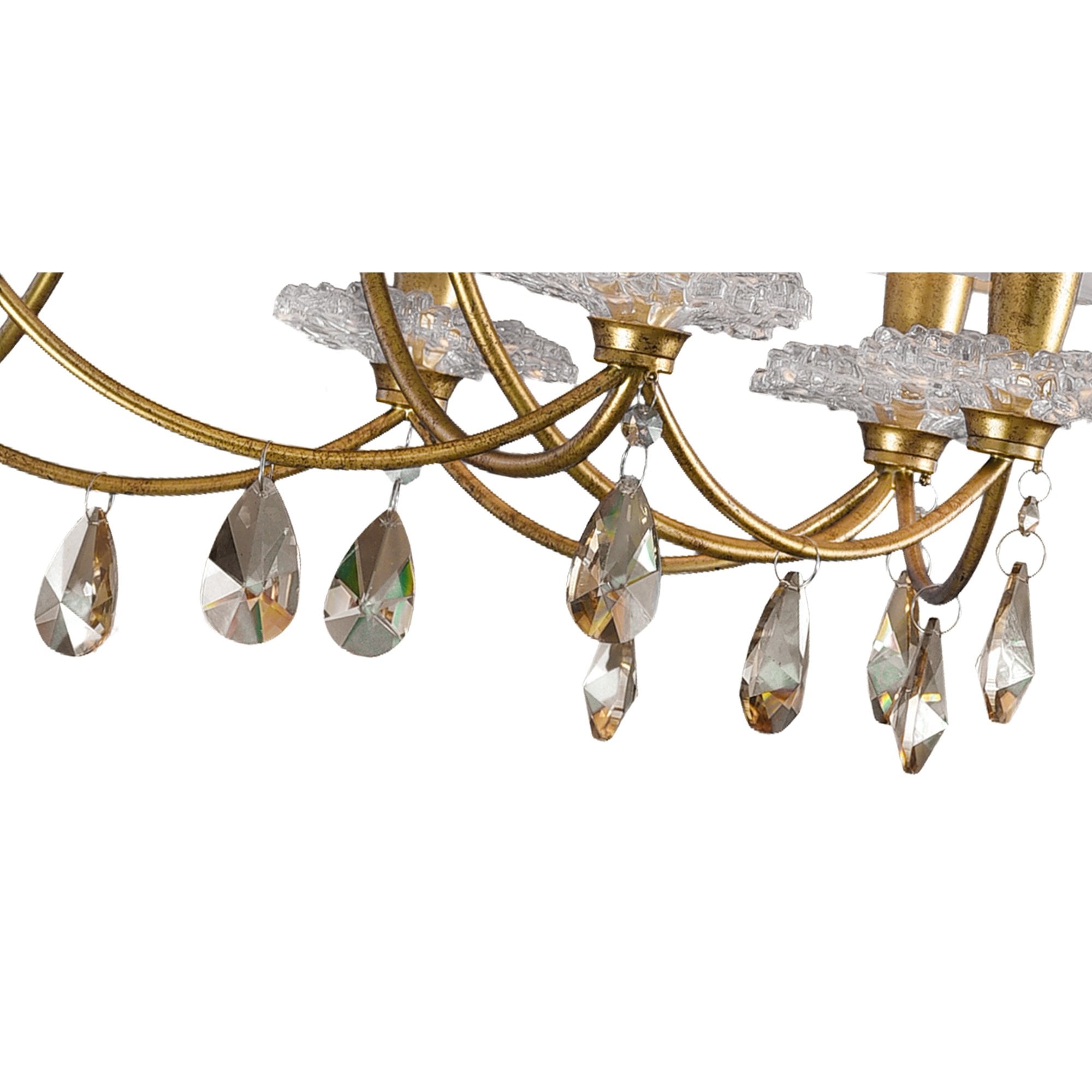 Sophie Traditional 8 Light Ceiling Chandelier In Gold Finish With Crystal Drops M6291