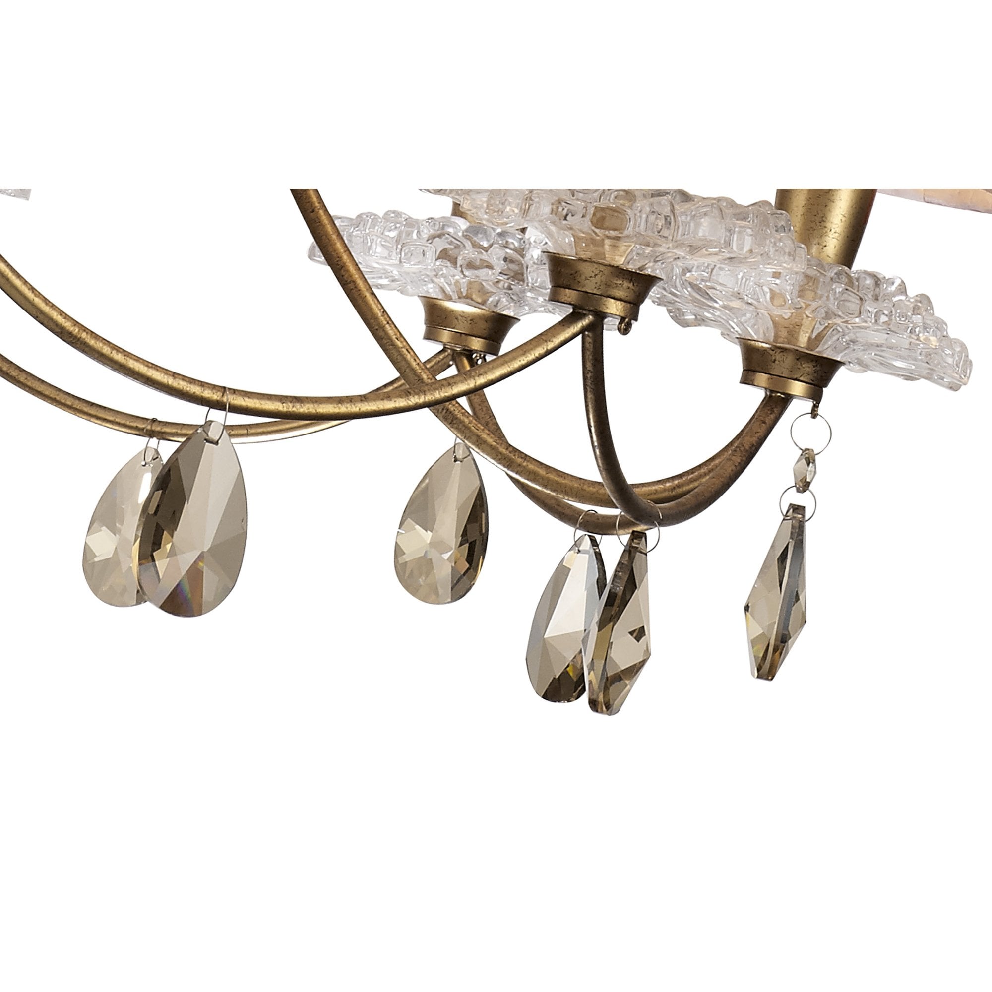 Sophie Traditional 12 Light Ceiling Chandelier In Gold Finish With Crystal Drops M6290
