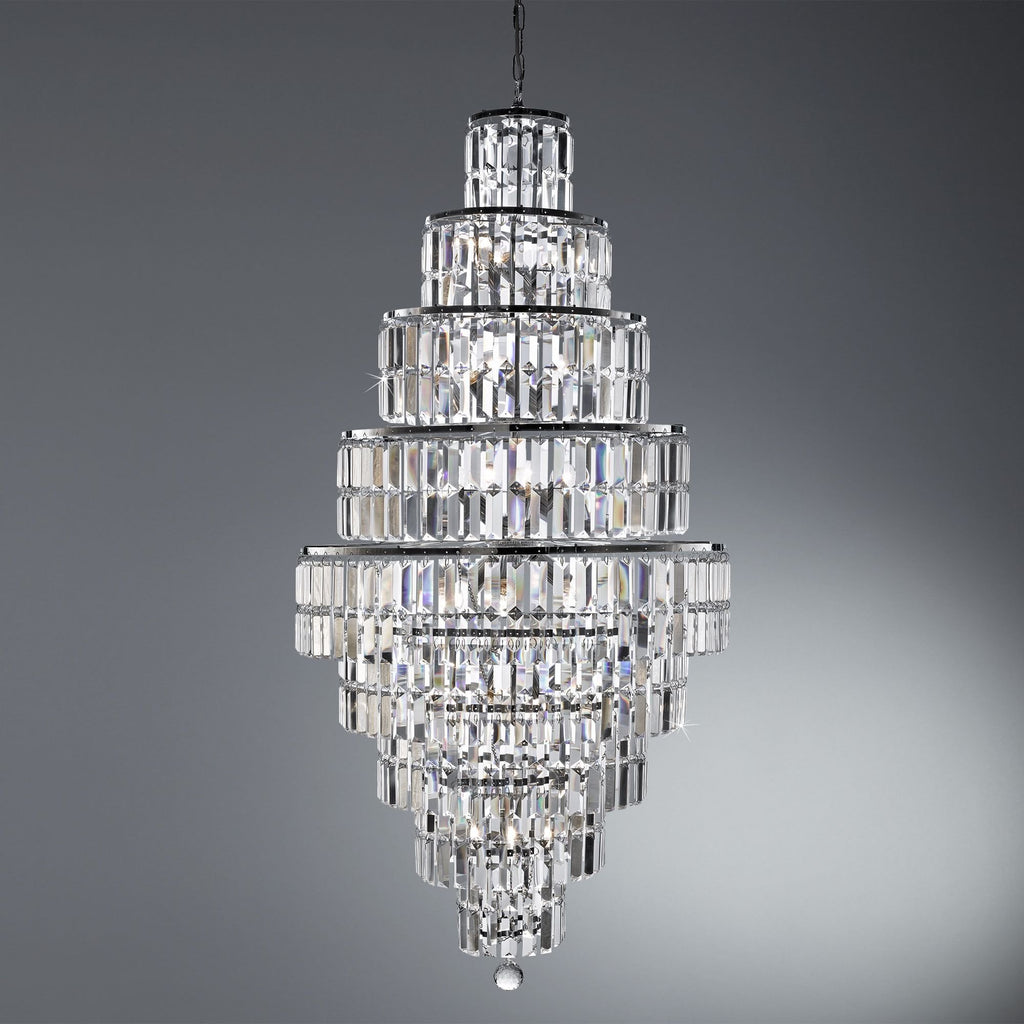 Empire 13 Light Tiered Crystal Chandelier in Chrome Finish 1500CC