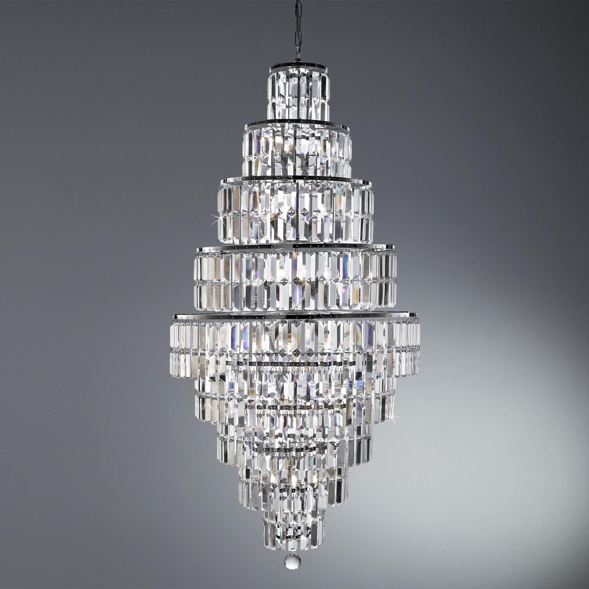 Empire 13 Light Tiered Crystal Chandelier in Chrome Finish 1500CC