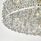 Kotaro Elegant 6 Light Flush Ceiling Light In Polished Chrome Finish With Crystal Beads KOT6450