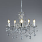 Marie Therese Classic 5 Light Ceiling Chandelier In Polished Chrome Finish 399-5