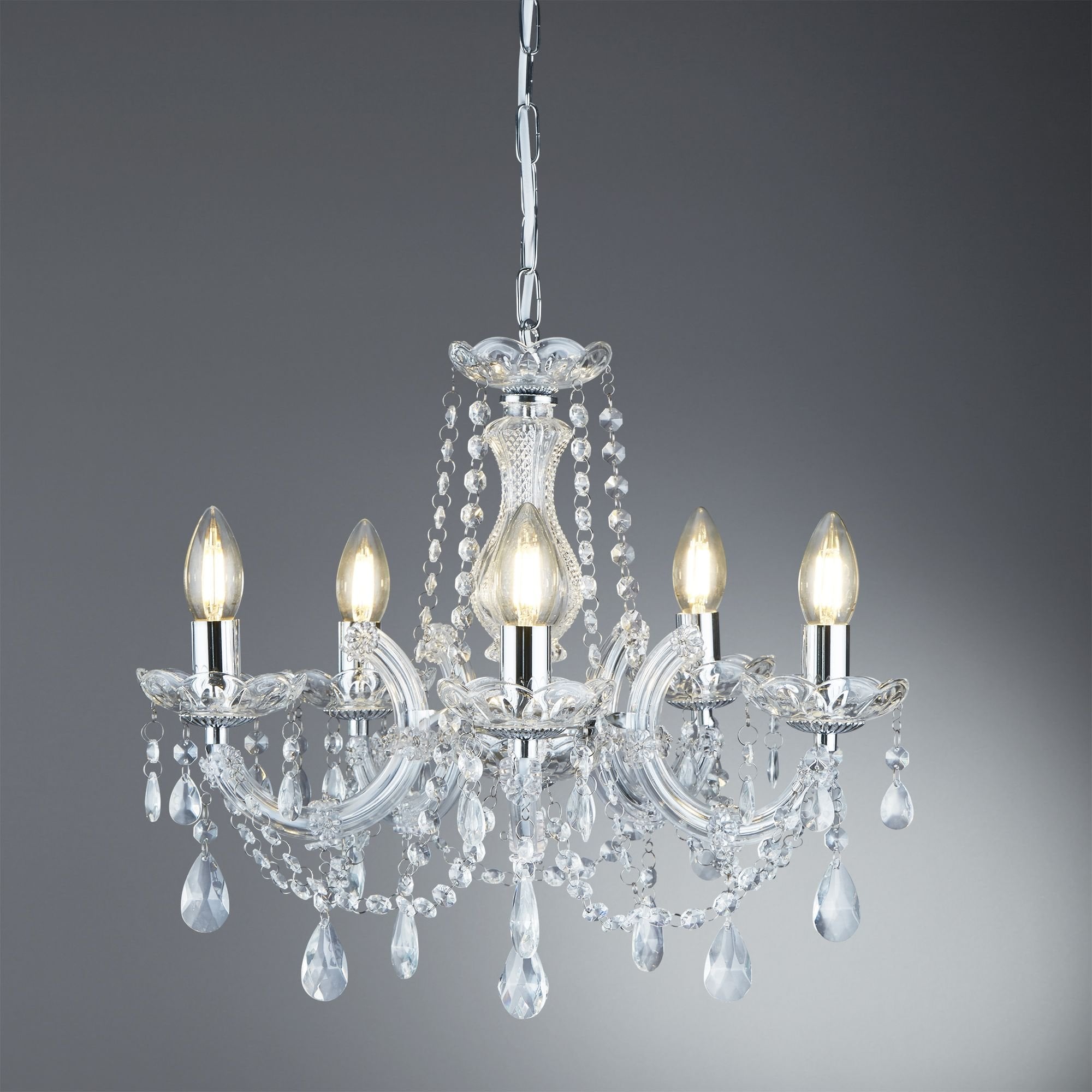 Marie Therese Classic 5 Light Ceiling Chandelier In Polished Chrome Finish 399-5