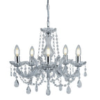 Marie Therese Classic 5 Light Ceiling Chandelier In Polished Chrome Finish 399-5