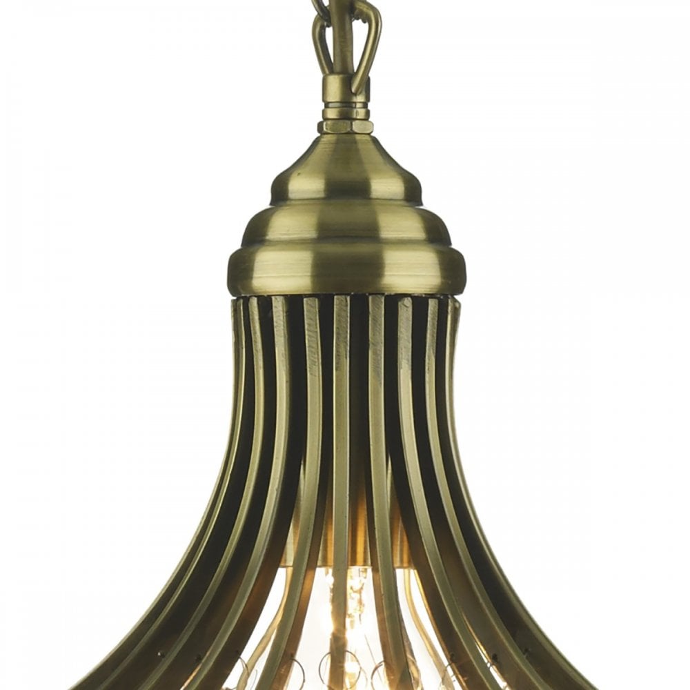 Suri Elegant Ceiling Pendant Light In Antique Brass Finish SUR0108